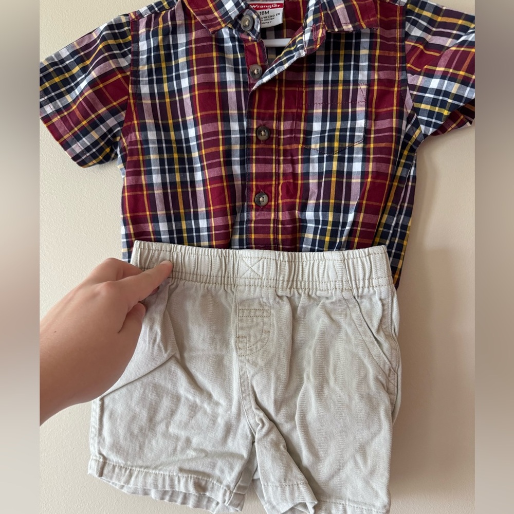 Wrangler infant plaid outfit